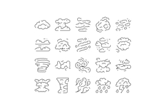 Clouds and weather conditions line icons set Product Image 1