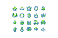 Green leaf icons set for nature and ecology concepts Product Image 1