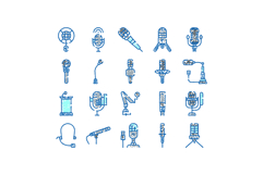 Microphone collection depicting communication, podcasting, a Product Image 1