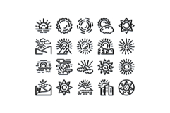 Sun and weather forecast icons collection Product Image 1