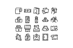 Hygiene paper products line art icons set Product Image 1
