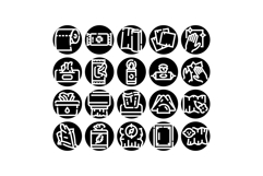 Wipes tissues dispenser collection glyph icons Product Image 1