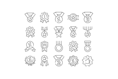 Awards and medals line icons collection Product Image 1