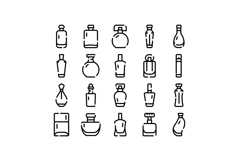 Perfume bottles line art icons set collection Product Image 1
