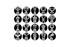 Collection of trophy icons representing success and competit Product Image 1