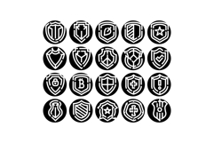 Collection of shield icons symbolizing security and protecti Product Image 1