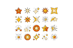 Star icons collection representing sparkle and shining eleme Product Image 1