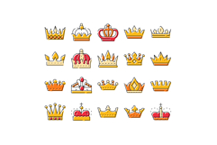 Crowns icons set representing royalty and success concept Product Image 1