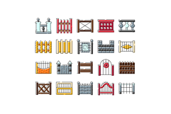 Fences and gates collection representing security and privac Product Image 1