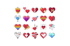 Heart icons collection representing love feelings and concep Product Image 1