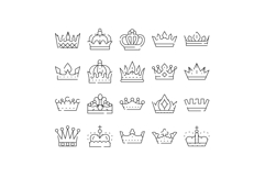 Different crown line art icons representing royalty and succ Product Image 1