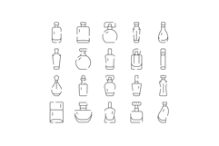 Perfume bottle line art icon set Product Image 1
