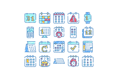 Calendar scheduling planning agenda time management icons se Product Image 1