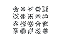 Diverse collection of shining star sparkle glisten icons Product Image 1