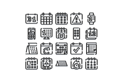 Planning events and organizing projects with calendar icons Product Image 1