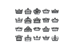 Crown icons collection representing royalty and power Product Image 1