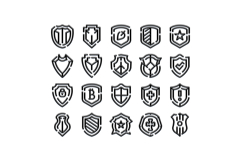 Shield icons vector set providing protection and security co Product Image 1