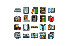 Books reading education knowledge literature learning contou Product Image 1