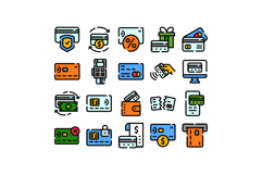 Credit card payment methods and financial transaction icons Product Image 1