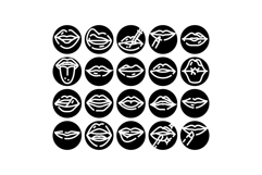Lips vector icon set showing beauty and cosmetic procedures Product Image 1