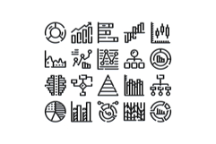 Analyzing data statistics business infographics icons visual Product Image 1