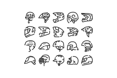 Helmets collection presenting head protection safety equipme Product Image 1