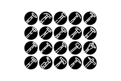 Working tools hammer mallet pickaxe icon set Product Image 1