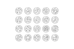 Pizza meal icons representing different ingredients and topp Product Image 1
