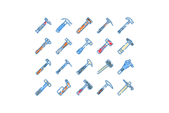 Hammer tools illustration selection on white background Product Image 1