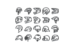 Collection of helmets representing safety and protection Product Image 1