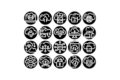 Cloud computing services and networking technology icons set Product Image 1
