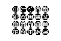 Gate glyph icon set illustrating entrance barrier concepts Product Image 1