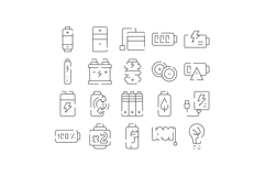 Battery energy power charging refill outline icons Product Image 1