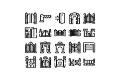 Gate icons set for property and barrier access Product Image 1