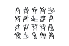 Manicure and pedicure nail care treatment icons set Product Image 1