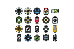 Compasses and navigation tools icons set directing location Product Image 1