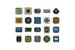 Collection of integrated circuits and computer microchips re Product Image 1