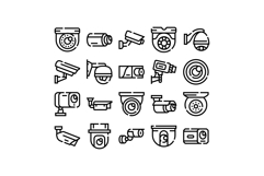 Security camera system icons for surveillance observation an Product Image 1