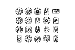 Compasses and navigation icons outlining direction finding t Product Image 1