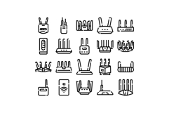 Wireless internet router and network device icons Product Image 1