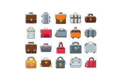 Collection of travel luggage bags and business briefcases li Product Image 1