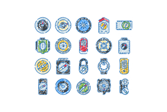 Navigating direction tools drawing collection with compasses Product Image 1