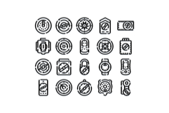 Compass icon set guiding direction and exploration Product Image 1