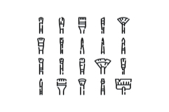 Various brushes line icons for art and cosmetics Product Image 1