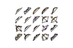 Archer bow and arrow weapon elements collection Product Image 1