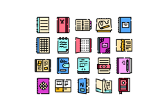 Collection of various notebooks and planners set Product Image 1