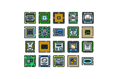 Cpu processor microprocessor computer chip technology icon s Product Image 1