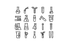 Chemistry and biology laboratory equipment line icons Product Image 1