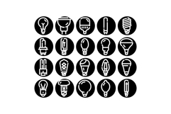 Light bulb collection energy saving illumination icons set Product Image 1