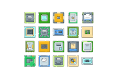 Computer processing unit microchips collection illustrating Product Image 1